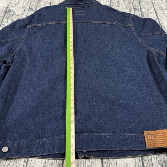 Vintage Ralph Lauren Polo Jeans Co. Blue Denim Trucker Jacket 4XL - Picture 10 of 13